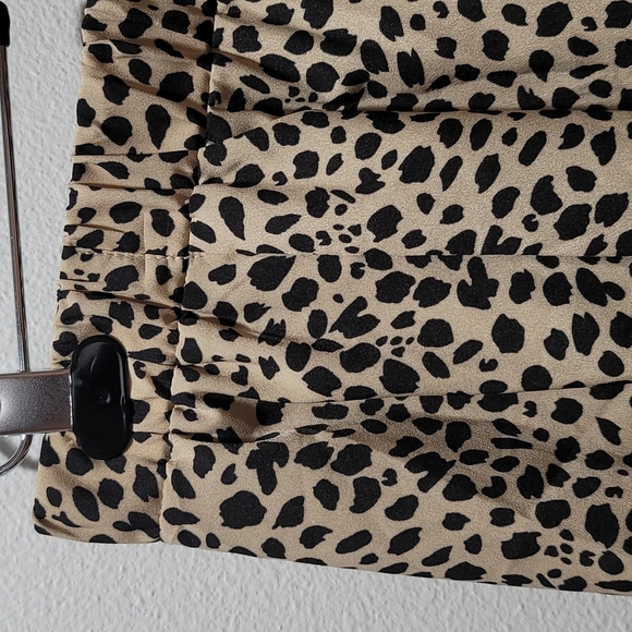 🔥 SALE LEOPARD ANIMAL PRINT SHEER GAUZE PEPLUM FLOATY FLARED MINI SKIRT XXL - Picture 3 of 12